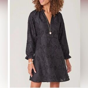 Spartina 449 Black Textured Long Sleeve Dress